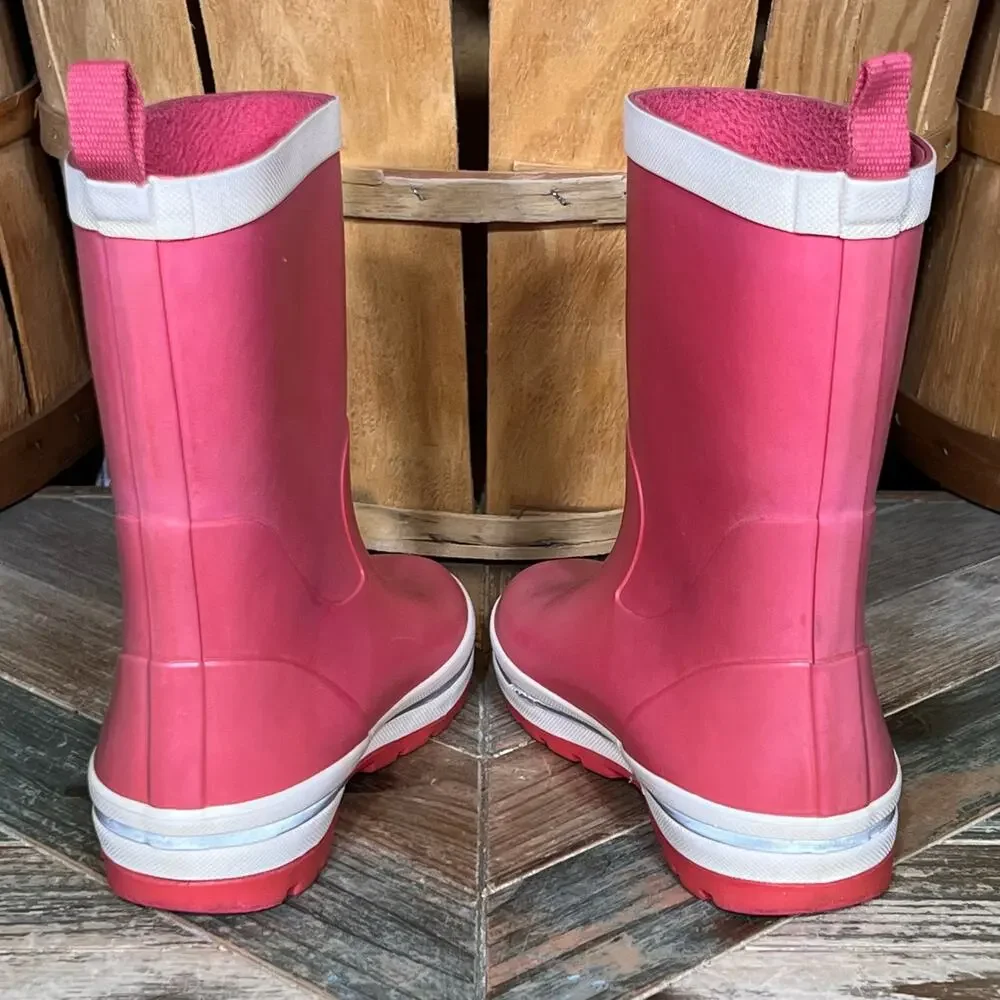 Helly Hansen JK Midsund Red White Rubber Waterproof Rain Boot Little Kid Size 13